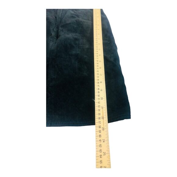 3580 Women Black Suede Leather Pencil Skirt Mini High Ris 7/8 Vintage 90’s - Picture 9 of 10